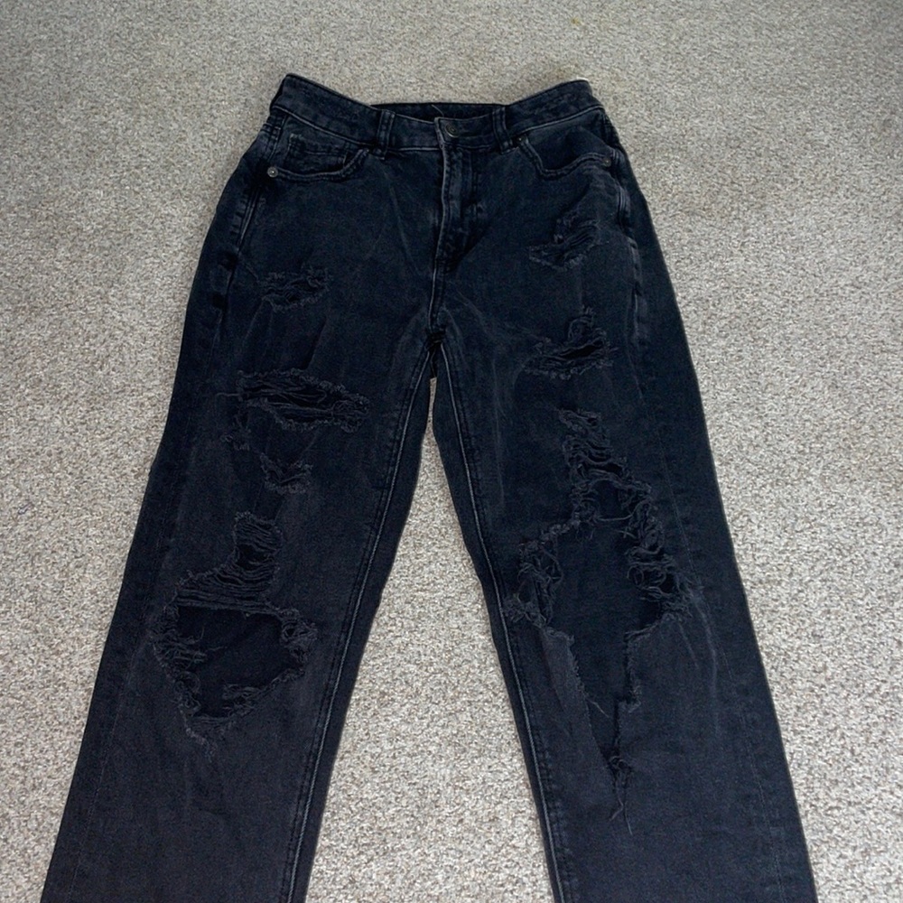 American Eagle black mom jeans size 0